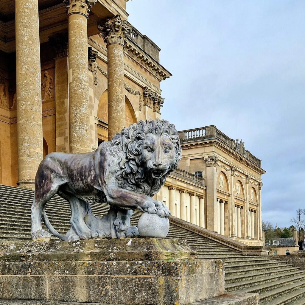 The entrance to Stowe House in Buckinghamshire