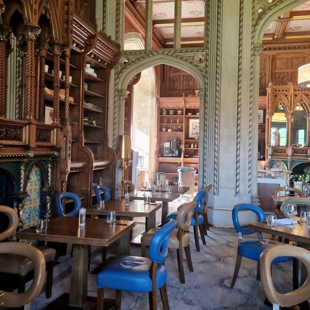 Decorated dining room at De Vere Tortworth Court in Gloucestershire