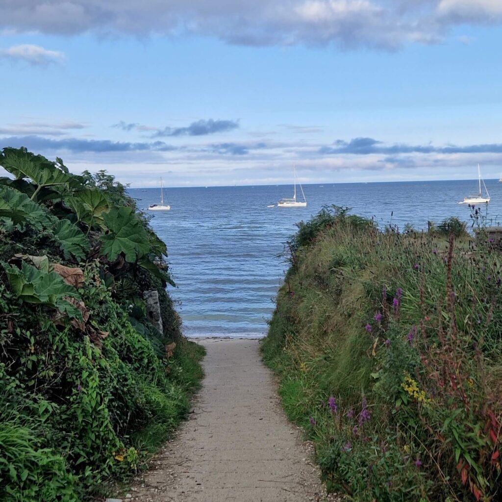 Private beach of Hotel Meudon, a dog-friendly historic hotel in Cornwall