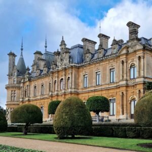 View across the gardens towards Waddesdon Manor